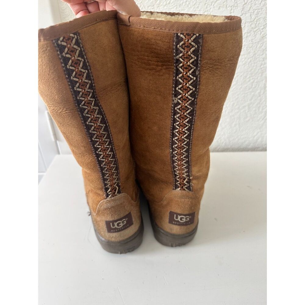 UGG Australia Women's Boots Tan Brown Braided Tribal Size Women's 6